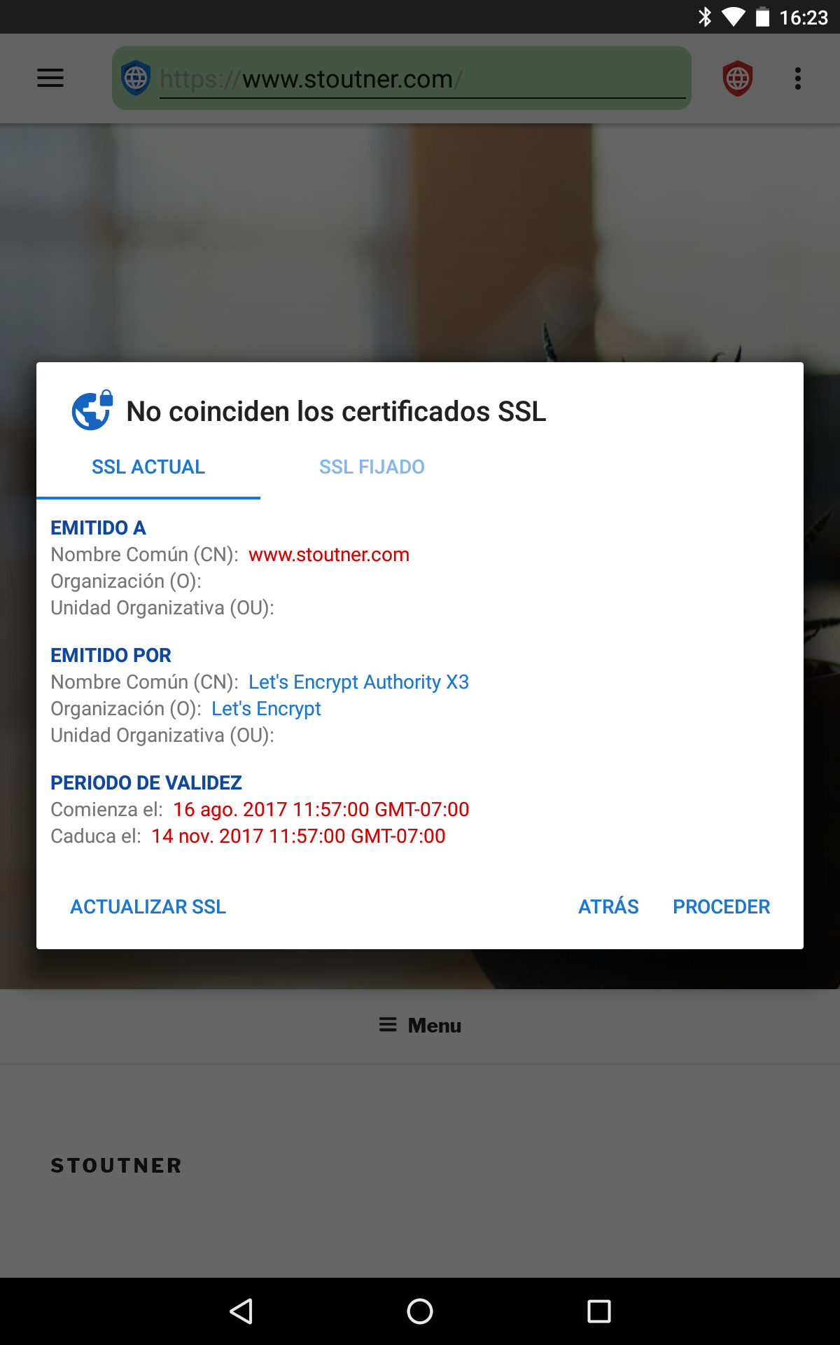 fastlane/metadata/android/es/sevenInchScreenshots/02 - SSL Certificate Mismatch - es.png