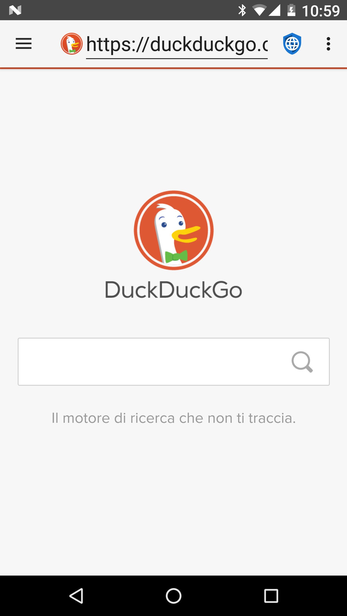 fastlane/metadata/android/it/phoneScreenshots/01 - Duck Duck Go - it.png