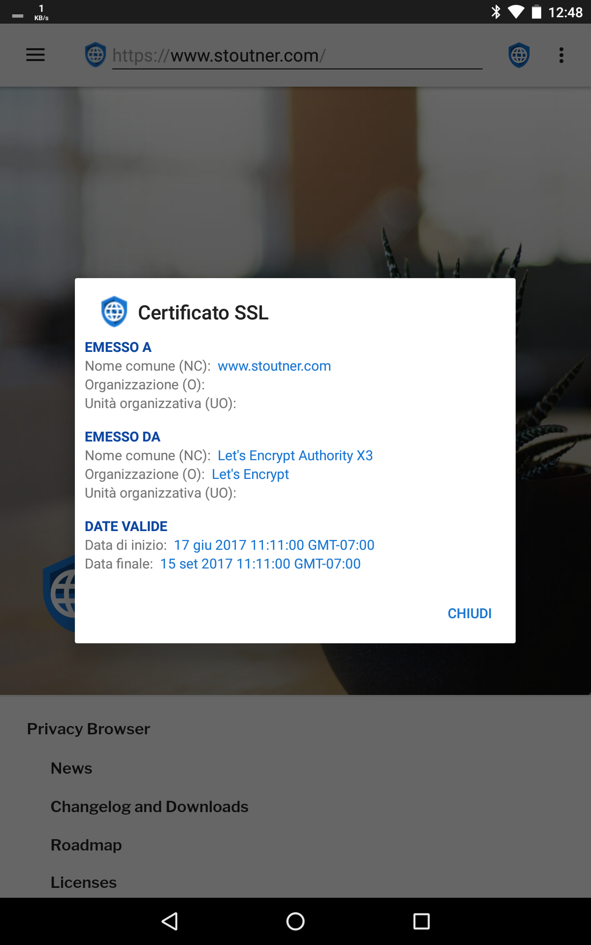 fastlane/metadata/android/it/sevenInchScreenshots/01 - View SSL Certificate - it.png